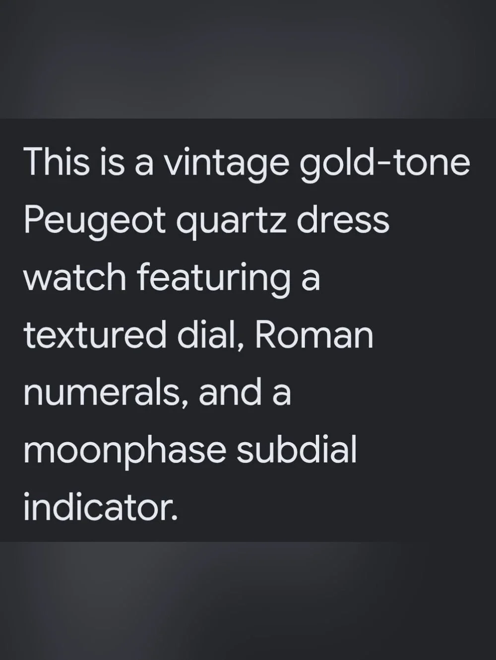 New Gold Peugeot Men's Dress Watch - Classic Roman Dial